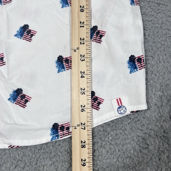 Free Planet USA Stars And Stripes Flag America Button Up Cotton Shirt Small NWT - Picture 4 of 9